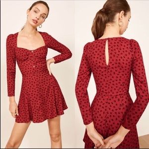 Reformation red milla dress